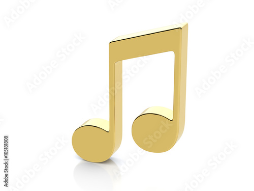 Golden music note symbol