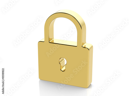 Golden padlock symbol