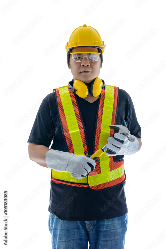 male construction worker with Standard construction safety equip male construction worker with Standard construction safety equip