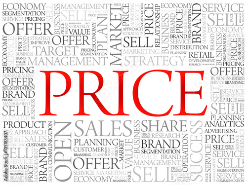PRICE word cloud, business concept background