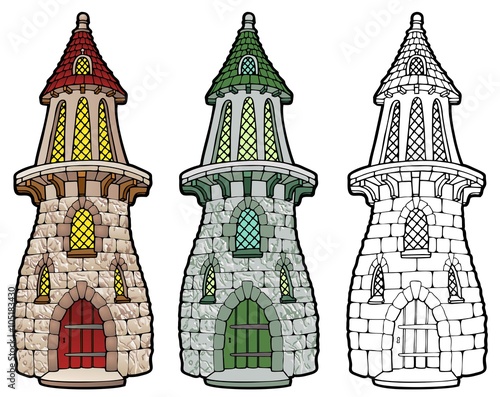 Fantasy castle detail with variations 