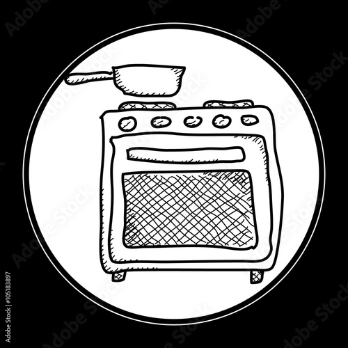 Simple doodle of an oven