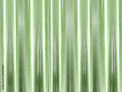 A pleated apple green silk curtain background in close up