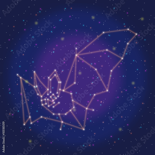 Canvas-taulu asterism design orange bat