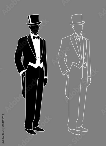 silhouette of a gentleman in a tuxedo