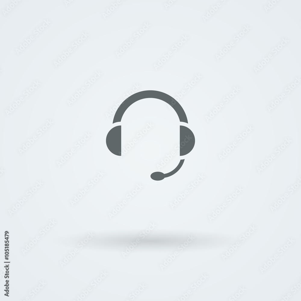 Minimalistic Vector icons big headphones with a microphone. Minimalistic Vector icons big headphones with a microphone.
