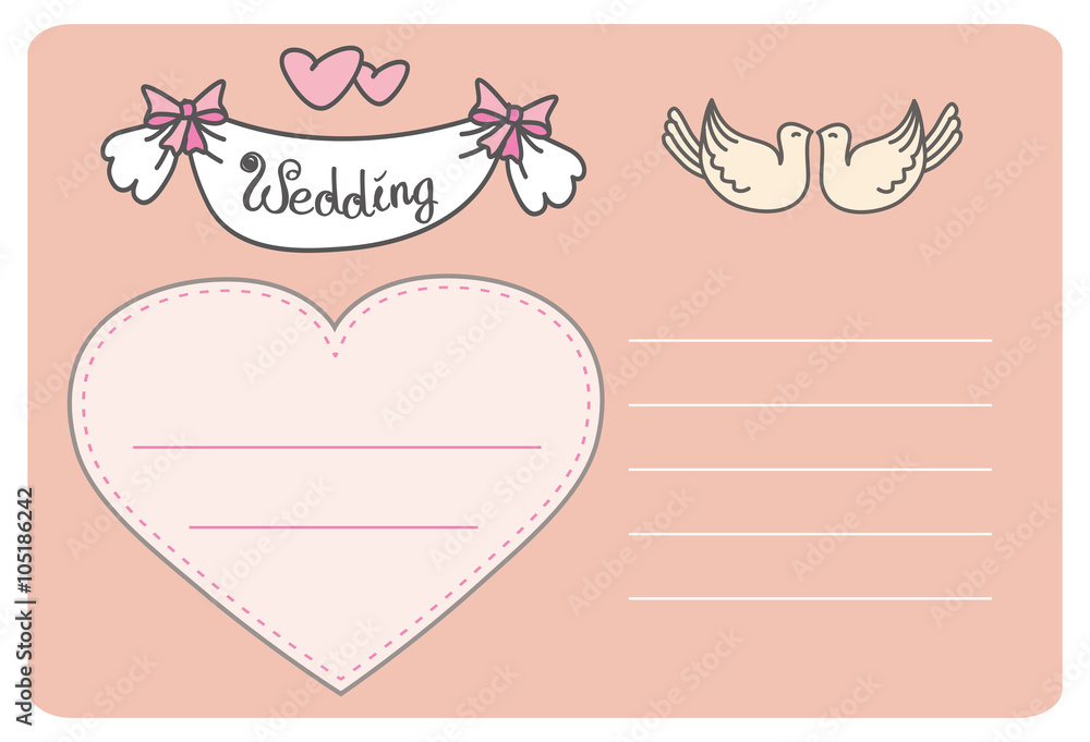 doodle wedding invitation card