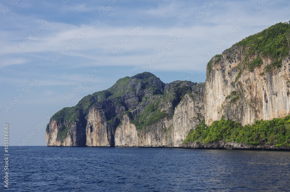 Beautiful limestone rock of Ko Phi-Phi, tropical island, Krabi Province, Thailand, Asia Beautiful limestone rock of Ko Phi-Phi, tropical island, Krabi Province, Thailand, Asia