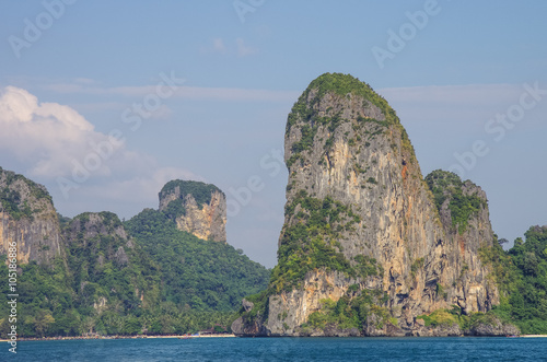 Beautiful limestone rock at Railay beach, Krabi province, Thailand