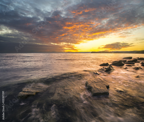 Fototapeta Naklejka Na Ścianę i Meble -  Krajobraz morski,zachód słońca
