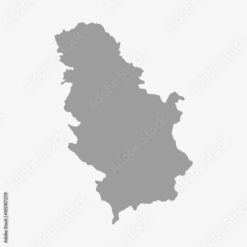 Serbia map in gray on a white background photo