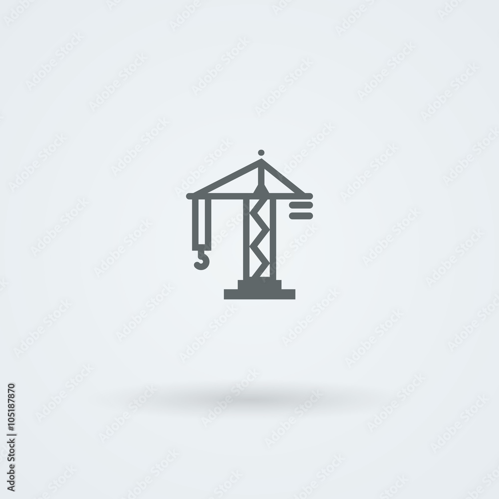 Flat minimalist icon crane. Flat minimalist icon crane.