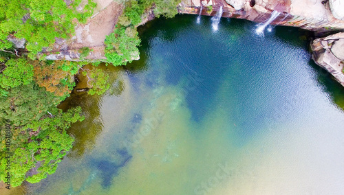 Wattamolla Falls at Royal National Park, Australia. Aerial view photo