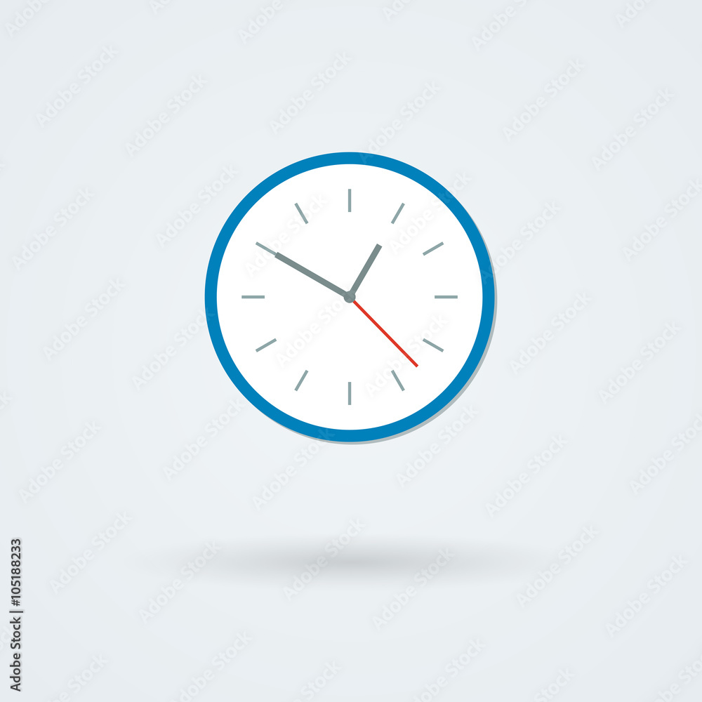 Flat clock icon. Simple vector illustration. Flat clock icon. Simple vector illustration.