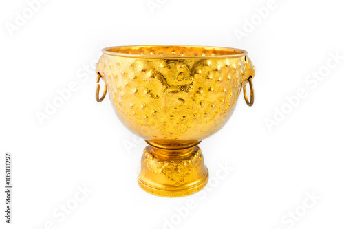 Gold Bowl and Tray with Pedestal Stripe thailand