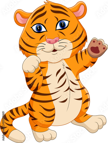 Fototapeta Naklejka Na Ścianę i Meble -  illustration of cute baby tiger cartoon