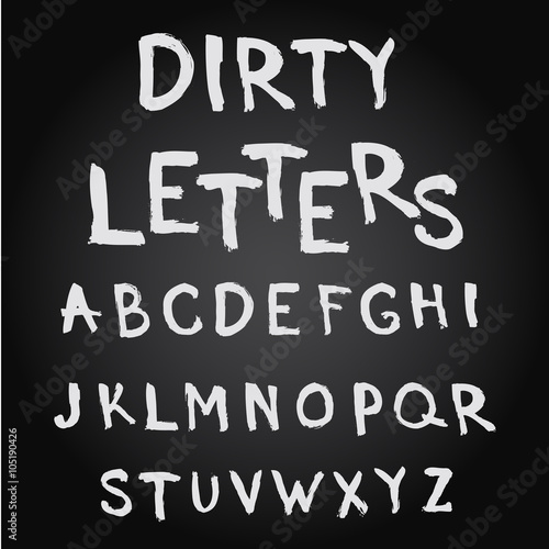 Uppercase hand drawn letters