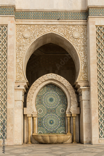 fountain of the Hassan II mosque in Casablance