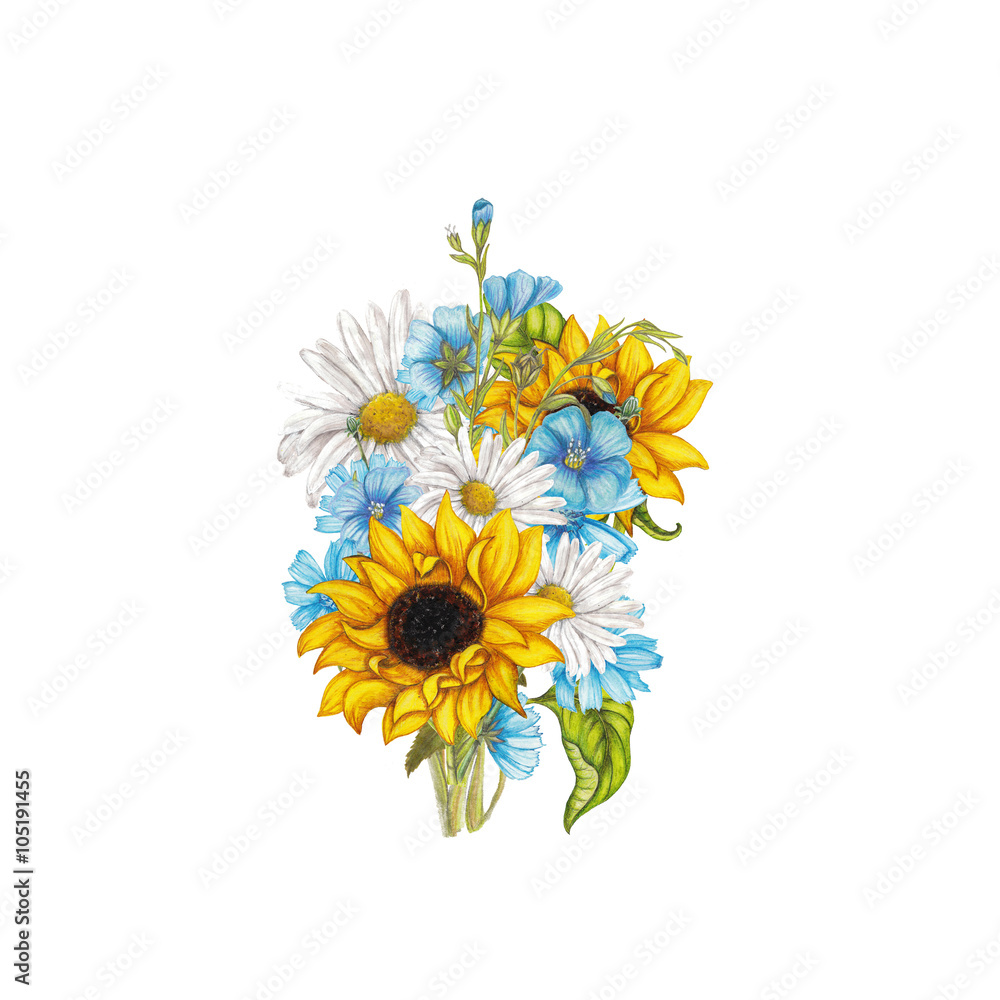 Naklejka premium Summer bouquet