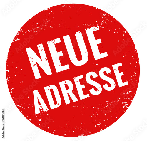 Neue Adresse Stempel rot grunge