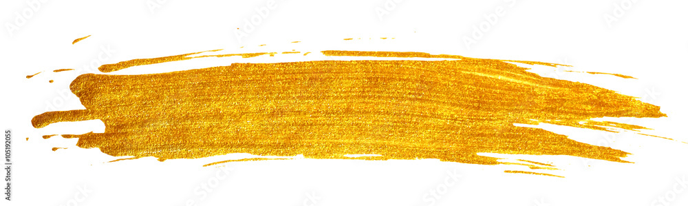 Gold stain isolated on white background. - obrazy, fototapety, plakaty 