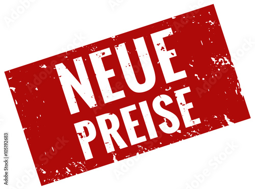 Neue preise stempel rot grunge
