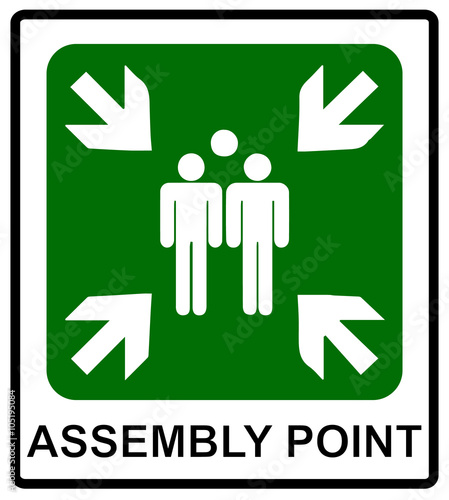 Fire emergency icons. Vector illustration. Fire assembly point.