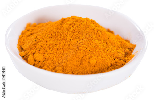 Portion of Turmeric (isolated on white)