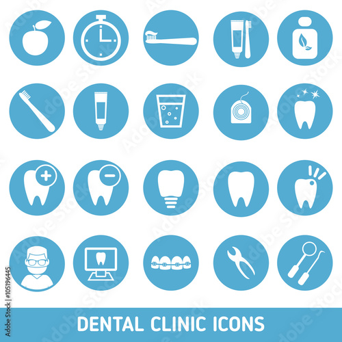 Set of dental clinic icons.