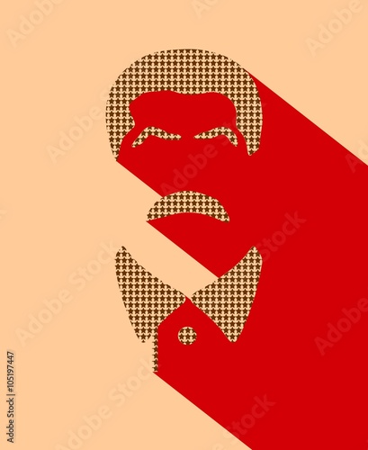 Vector portrait of Joseph Stalin. Flat icon style