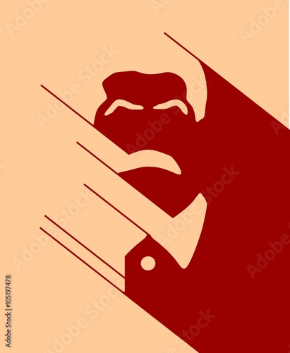 Vector portrait of Joseph Stalin. Flat icon style