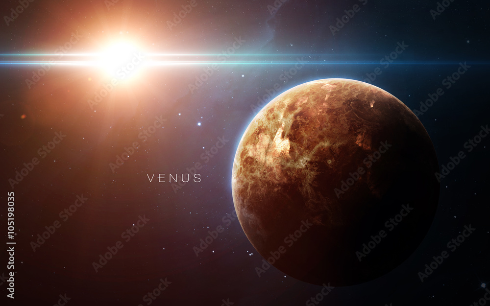 Obraz premium Venus - High resolution 3D images presents planets of the solar system. This image elements furnished by NASA.