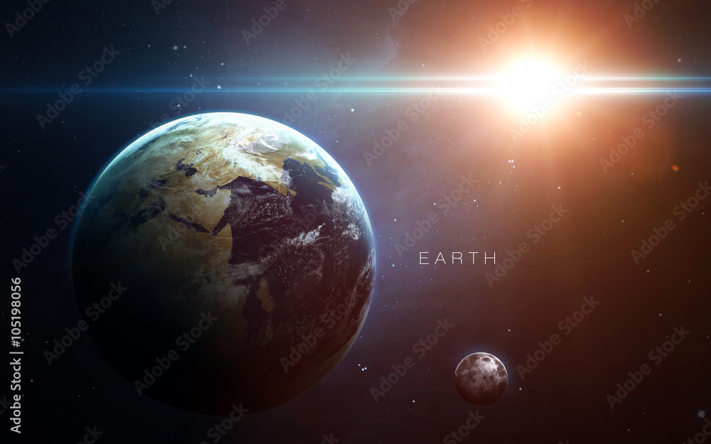Fototapeta premium Earth - High resolution 3D images presents planets of the solar system. This image elements furnished by NASA.