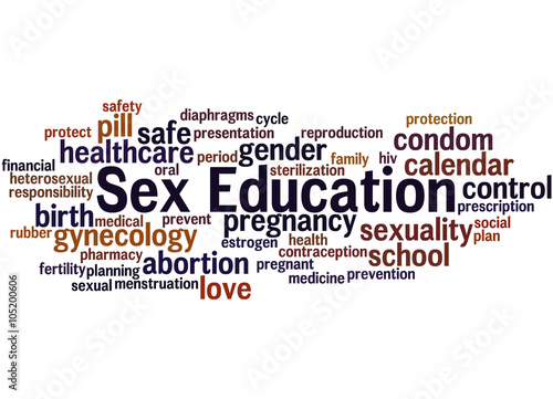 Sex Education, word cloud concept 4 photo