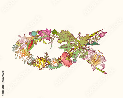 Christian Fish Symbol  of flowers