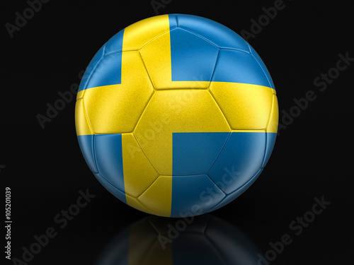 Soccer football with Swedish flag. Image with clipping path