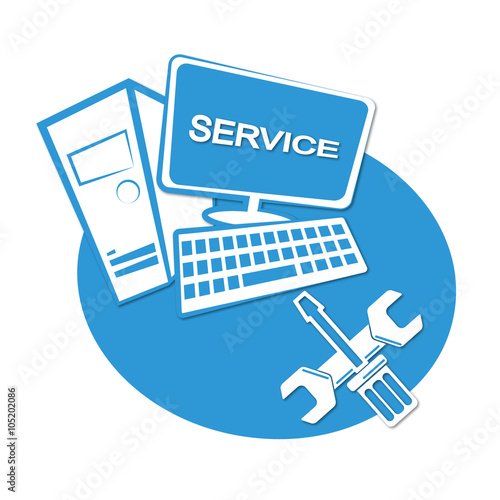 Computer repair business emblem for vector