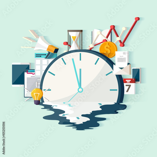 Time concept. Flat design.