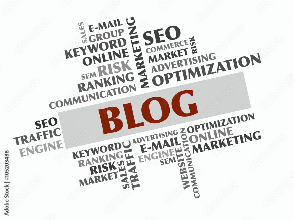 Fototapeta premium Blog word cloud, Business concept