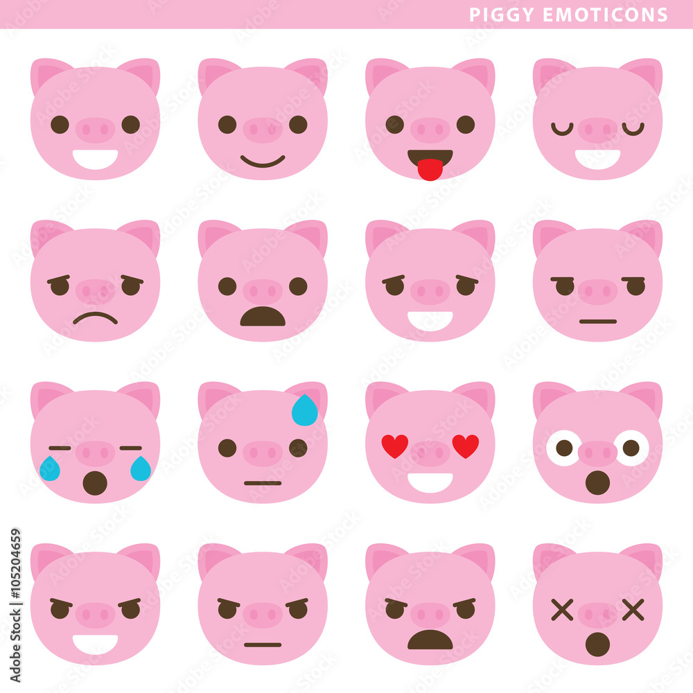 Piggy emoticons