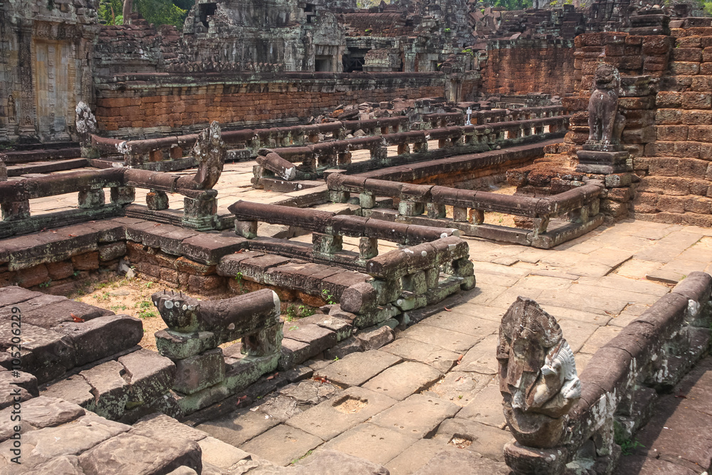 Ruins of the Preah Khan temple in ancient city of Angkor, Cambod