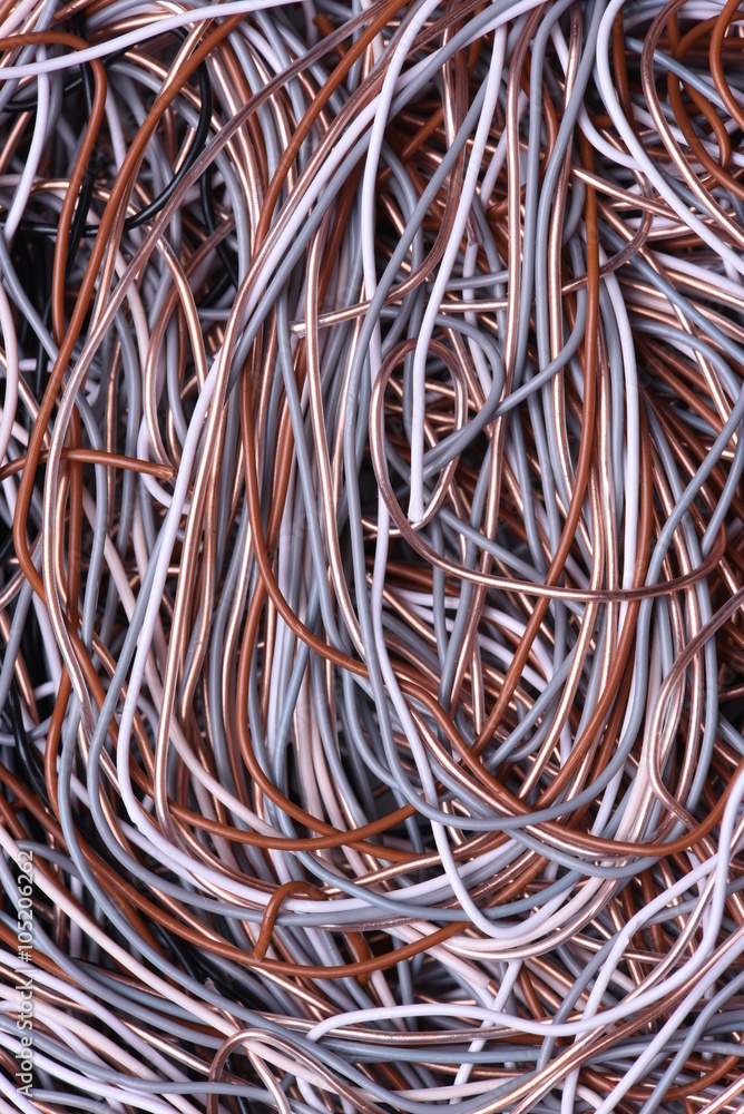 Closeup colored cables and wires Closeup colored cables and wires