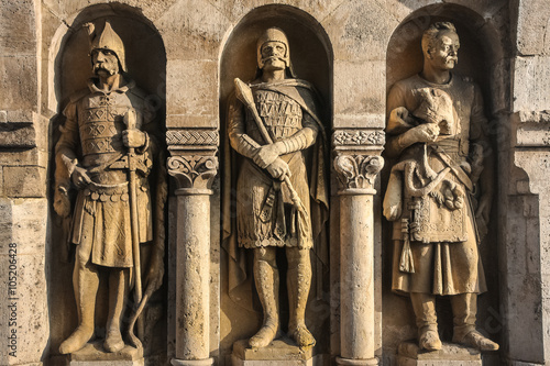 Photography Statures decorating Fisherman bastion, Budapest, Hungary