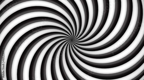 Black and white rotating hypnosis spiral (seamless loop) photo