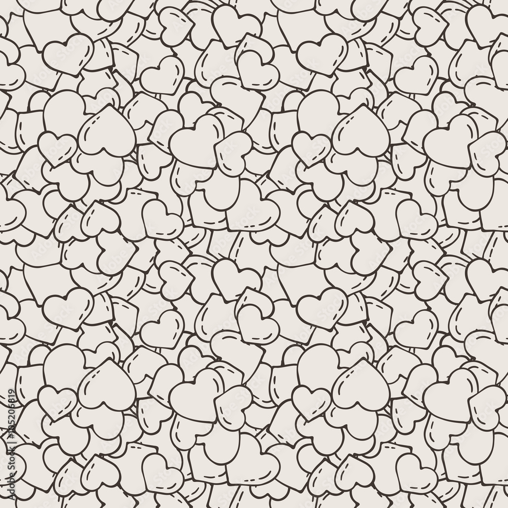 Fun seamless love heart background. Fun seamless love heart background.