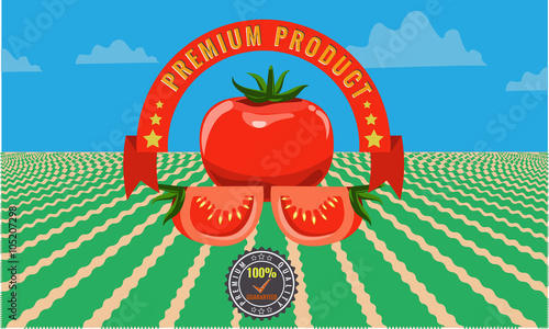 Tomato vintage advertising poster - Metal sign and label design. 