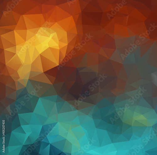 colorful mosaic composition with triangle shapes
