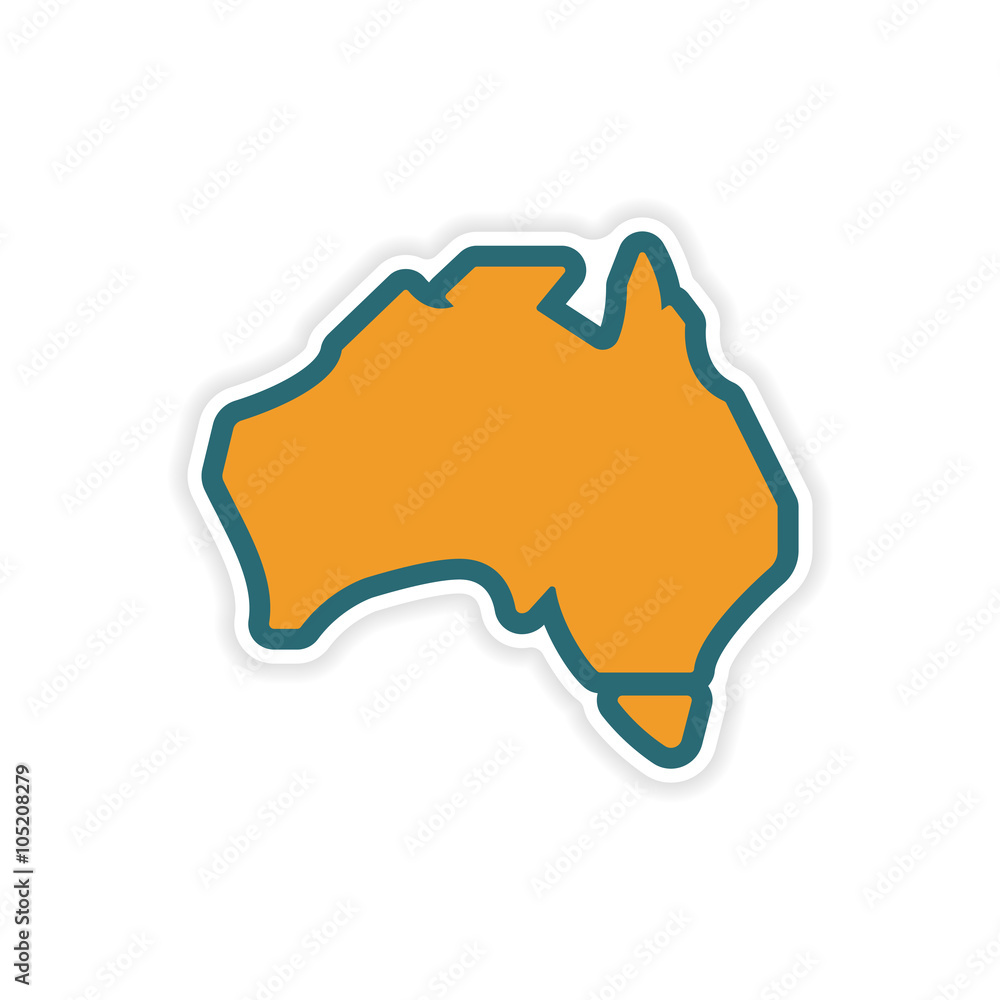 paper sticker Australian map on white background Stock Vector | Adobe Stock