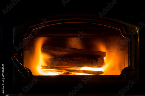 Fireplace Burning Wood