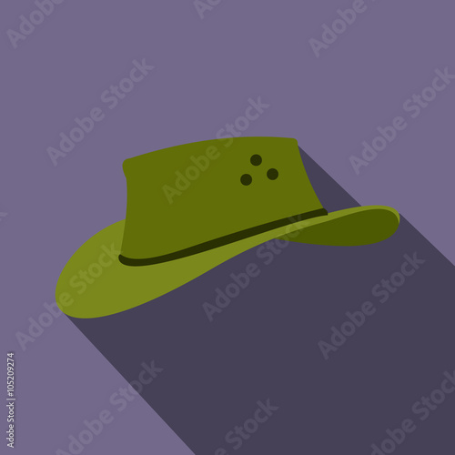 Cowboy hat icon, flat style